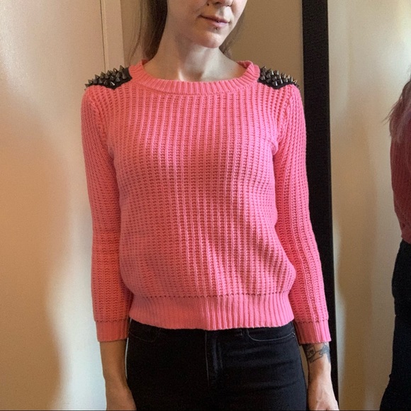 Atmosphere Pink Knit Sweater with Spikes 💖🤘🖤 - Picture 7 of 10